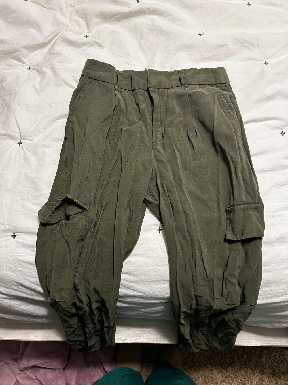 Women's Olive Cargo Pants
